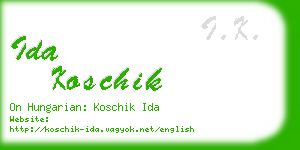 ida koschik business card